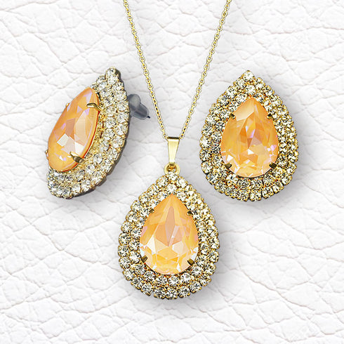 Komplektas "Jasmīns (Peach DeLite)" su Swarovski™ kristalais